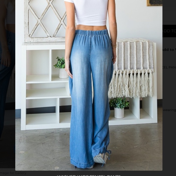 Oli and Hali “ Bianca” Oli & Hali Pleated 3D Tencel Lightweight Jean Pants SR10 - Picture 5 of 5